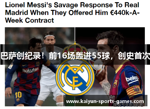 巴萨创纪录！前16场轰进55球，创史首次